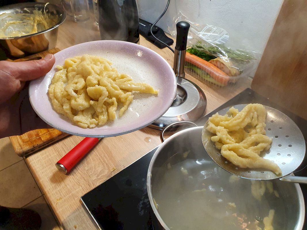 Spätzle, selbst geschabt